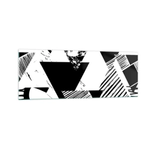 Tablou pe sticlă - Ploaie de triunghiuri - 140x50 cm