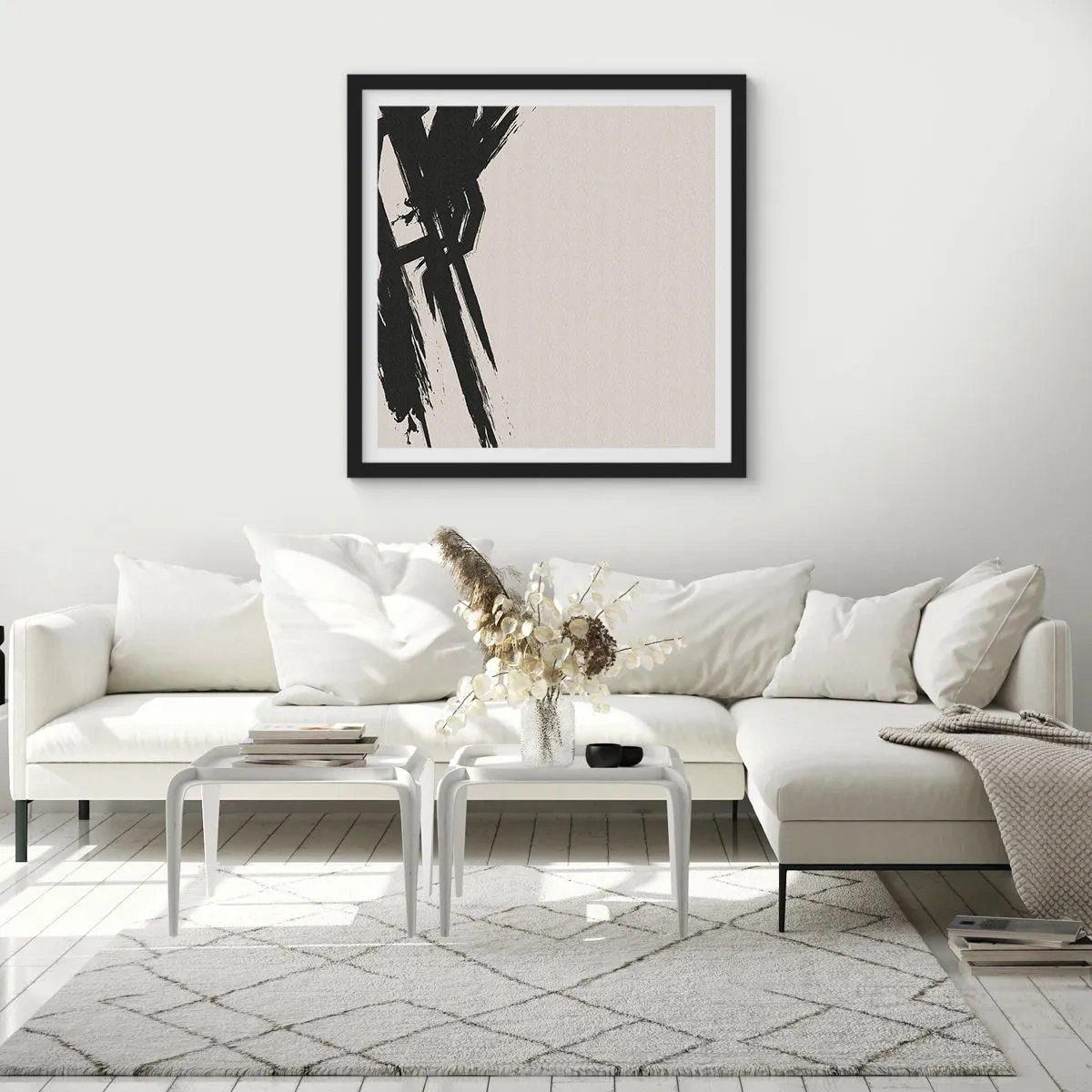 Poster în ramă neagră - Un impuls de neoprit - 60x60 cm