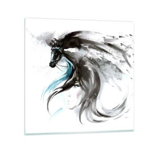 Tablou pe sticlă - Galopul Prințului Negru - 60x60 cm