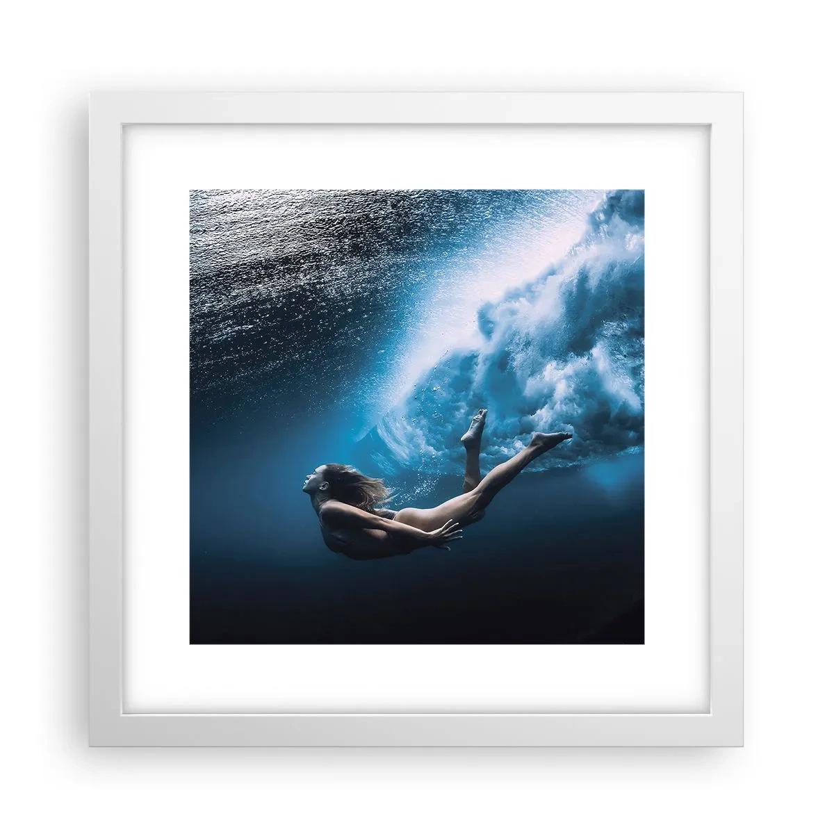 Poster în ramă albă - Sirena modernă - 30x30 cm