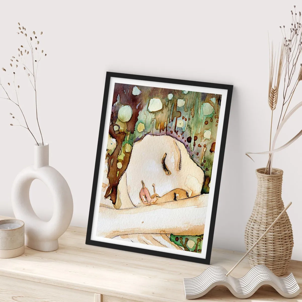 Poster în ramă neagră - Visul violet smarald - 40x50 cm