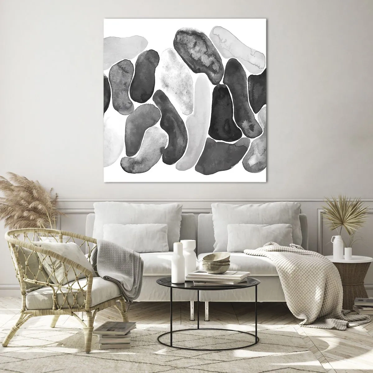 Tablou pe sticlă - Abstracție pietroasă - 70x70 cm