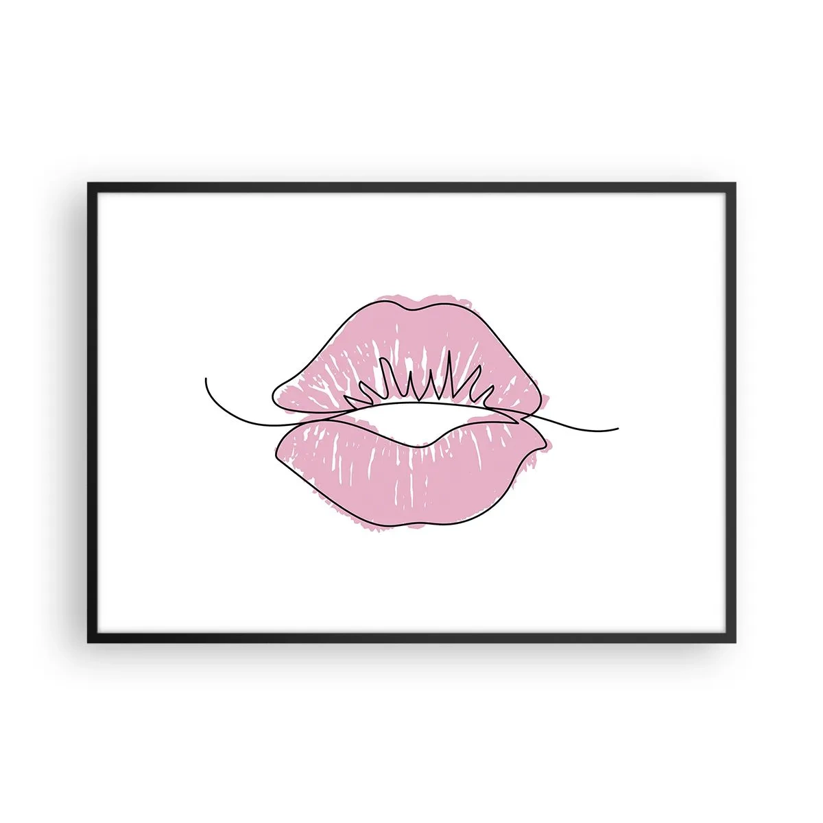 Poster în ramă neagră - Vrei un sărut? - 100x70 cm