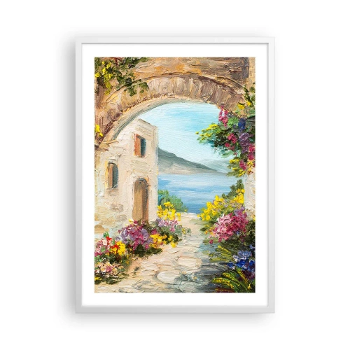 Poster în ramă albă - Farmecul peisajului de coastă - 50x70 cm