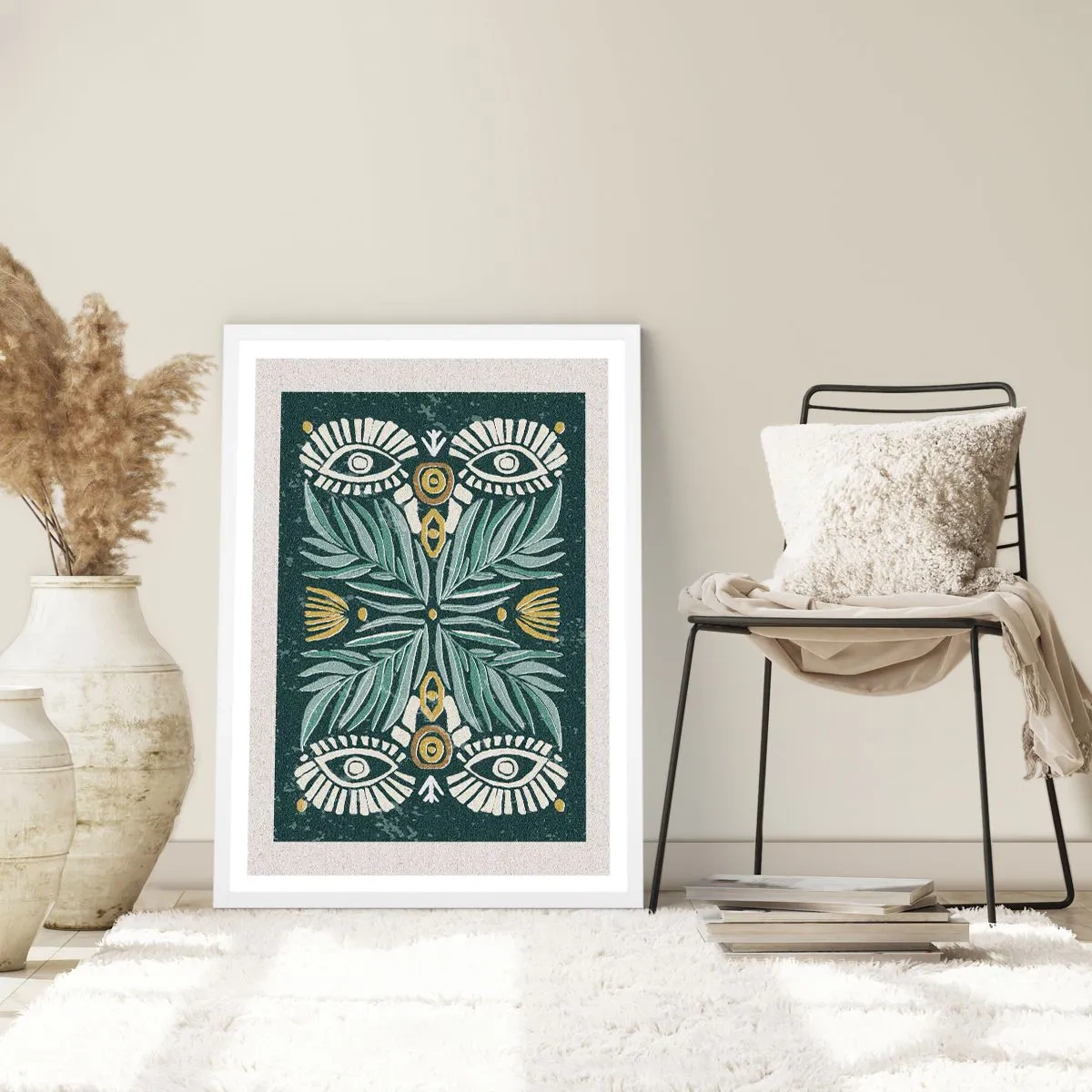 Poster în ramă albă - Ca un decupaj folcloric - 40x50 cm