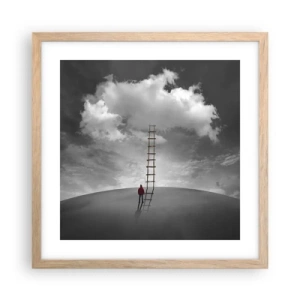 Poster în ramă de stejar deschis - Orice este posibil - 40x40 cm