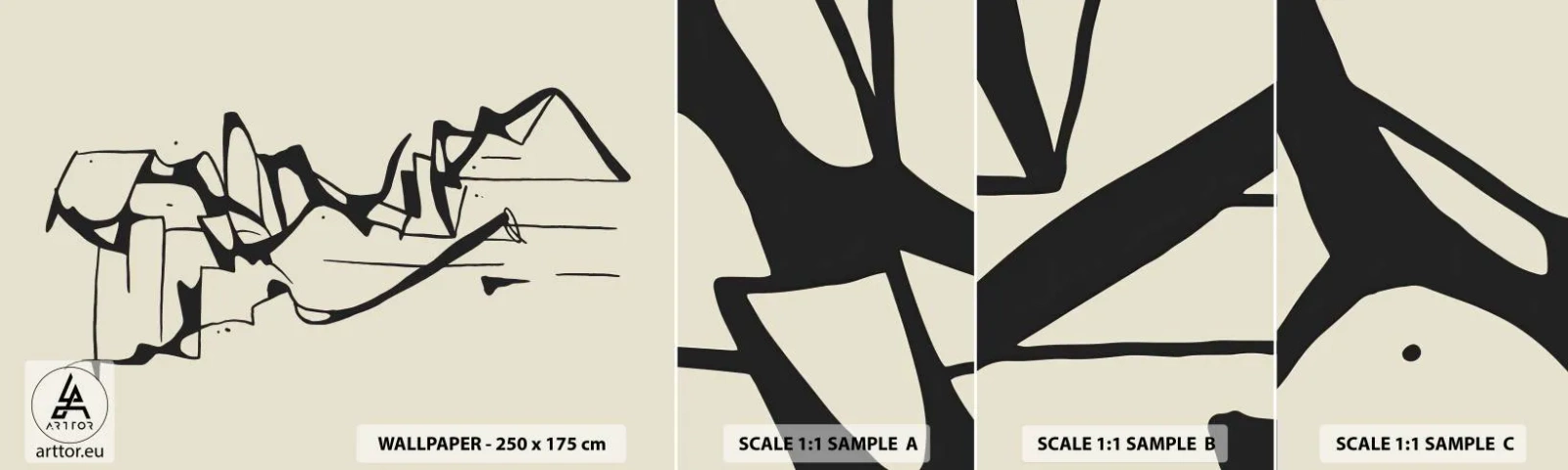 Mostră tapet autocolant Deluxe Sticker - Poate că peisajul - Minimalism, Bucată, Linia - 100x30 cm