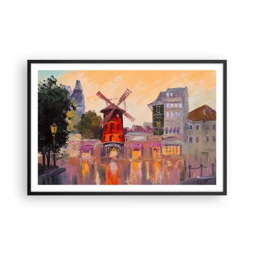 Poster în ramă neagră - Icoane pariziene - Moulin Rouge - 91x61 cm