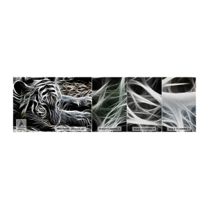 Mostră tapet Premium Sand - Un studiu al lejerității felinelor - Abstracția, Tigru, Animale - 100x30 cm