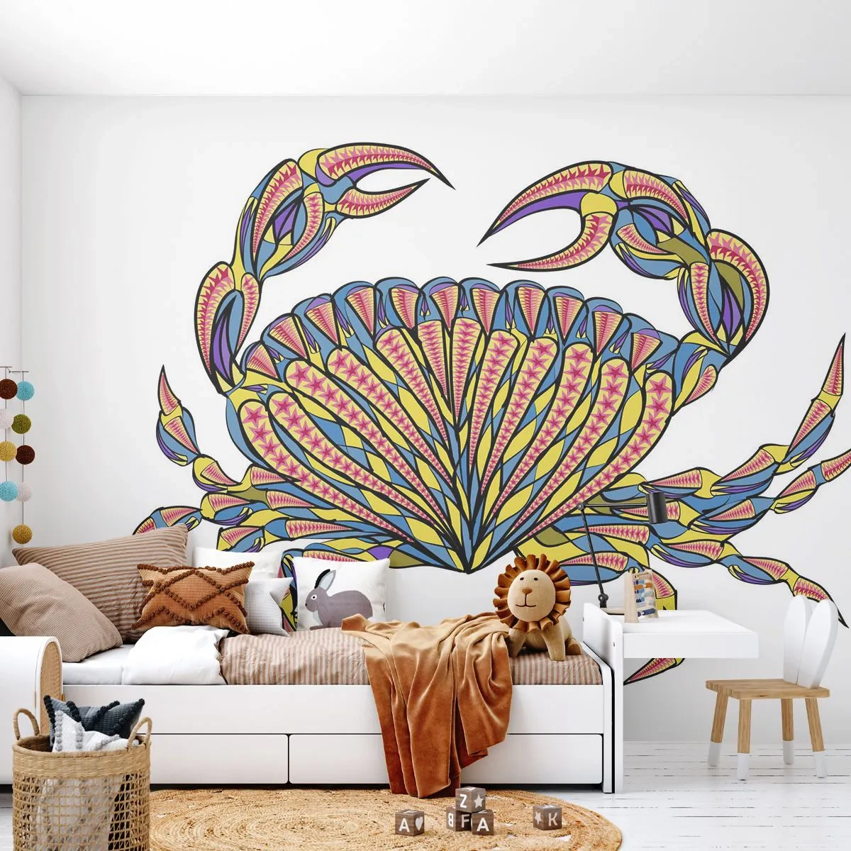 Tapet Premium Sand - Bijuterii marine - Crab, Pentru copii, Grafică - 100x70 cm