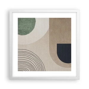 Poster în ramă albă - Blândețea ovalului - 40x40 cm
