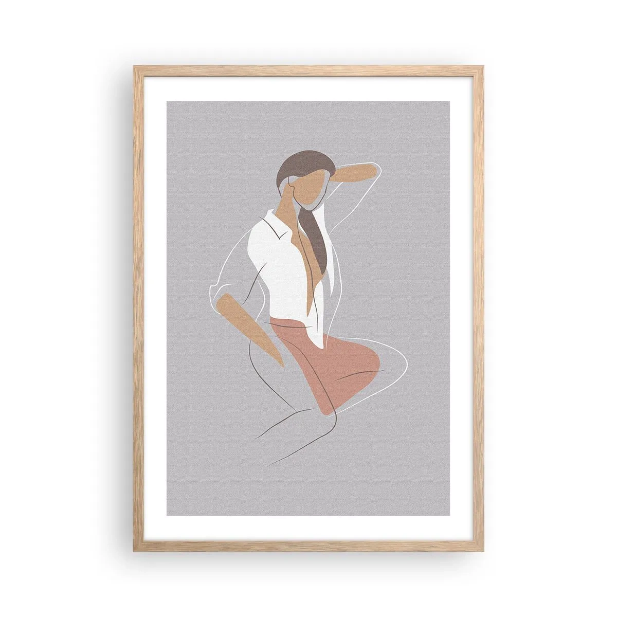 Poster în ramă de stejar deschis - Schiță de farmec - 50x70 cm