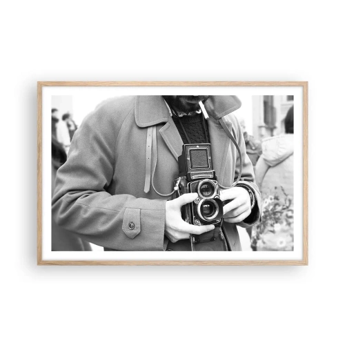 Poster în ramă de stejar deschis - În stilul retro - 91x61 cm