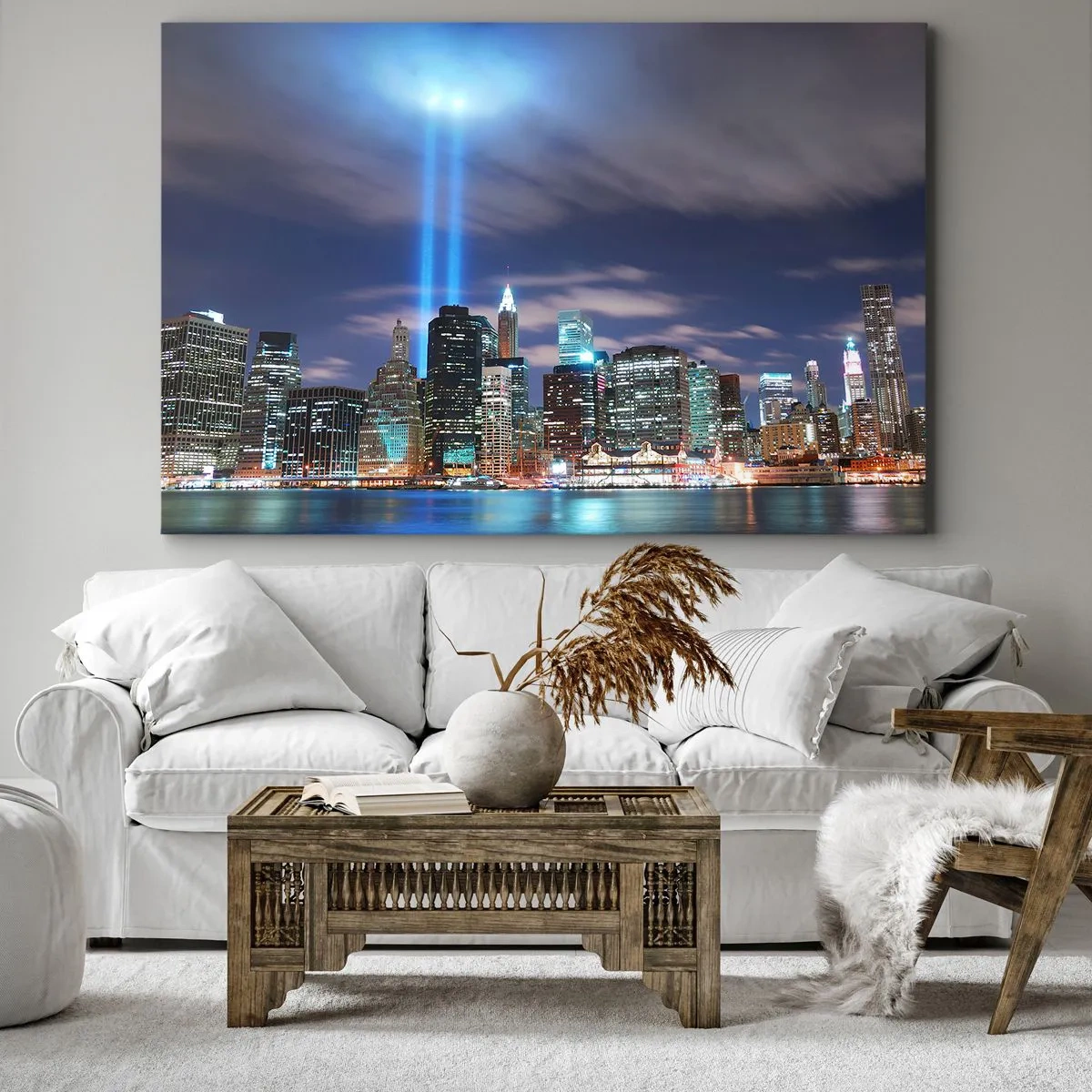 Tablou pe pânză - Întinde-te spre cer cu lumină - 100x70 cm