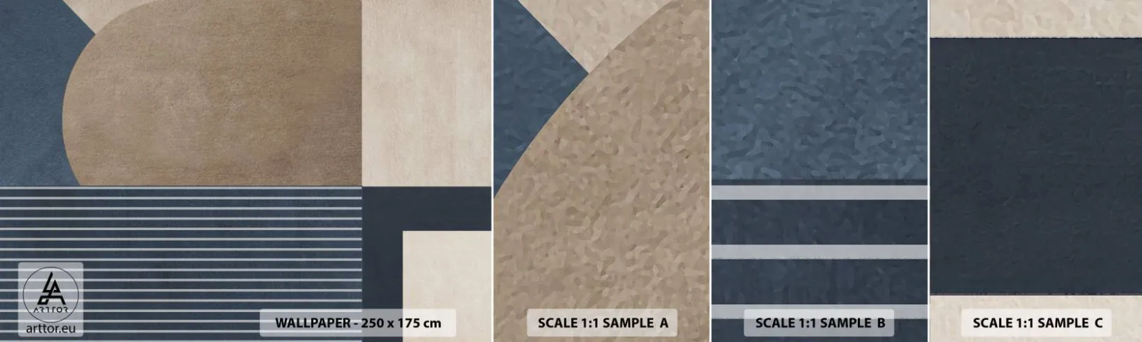 Mostră tapet autocolant Deluxe Sticker - Compoziție de simplitate și rotunjime - Minimalism, Abstracția, Bucată - 100x30 cm