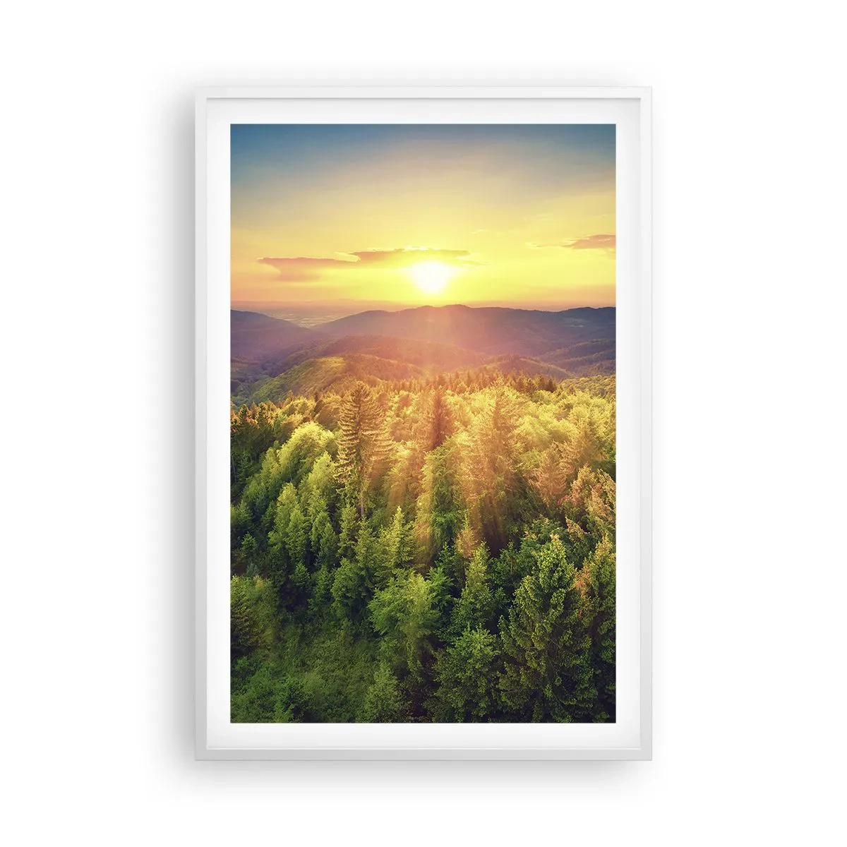 Poster în ramă albă - Vârfuri și culmi - 61x91 cm