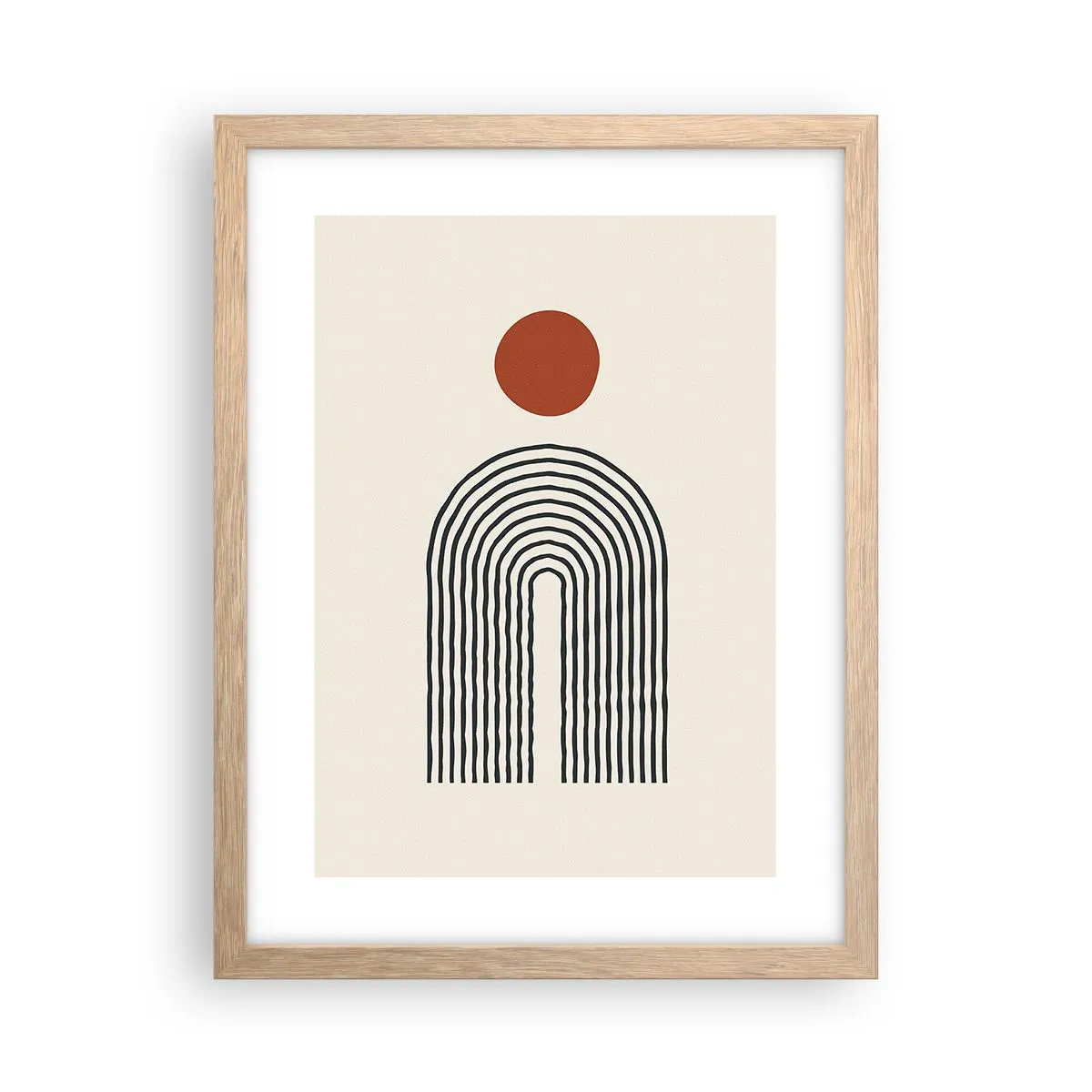 Poster în ramă de stejar deschis - Magnetismul formelor și al culorilor - 30x40 cm