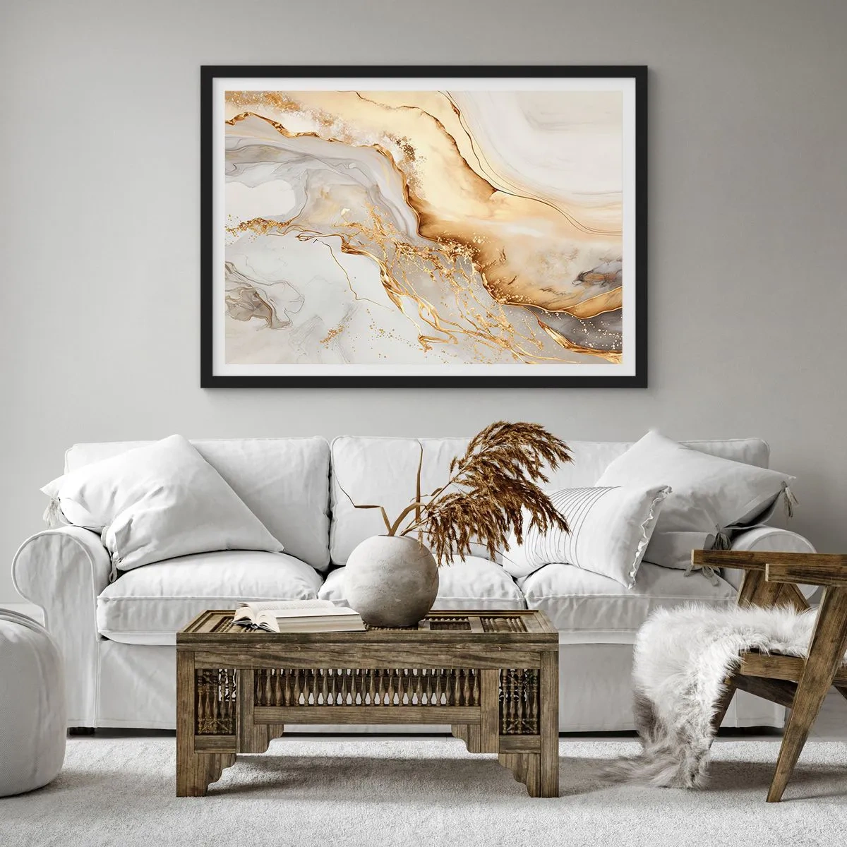 Poster în ramă neagră - Abstracție: frumusețe și bunătate - 91x61 cm