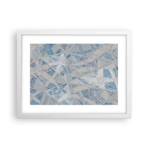 Poster în ramă albă - Într-un labirint de gri-albastru - 40x30 cm