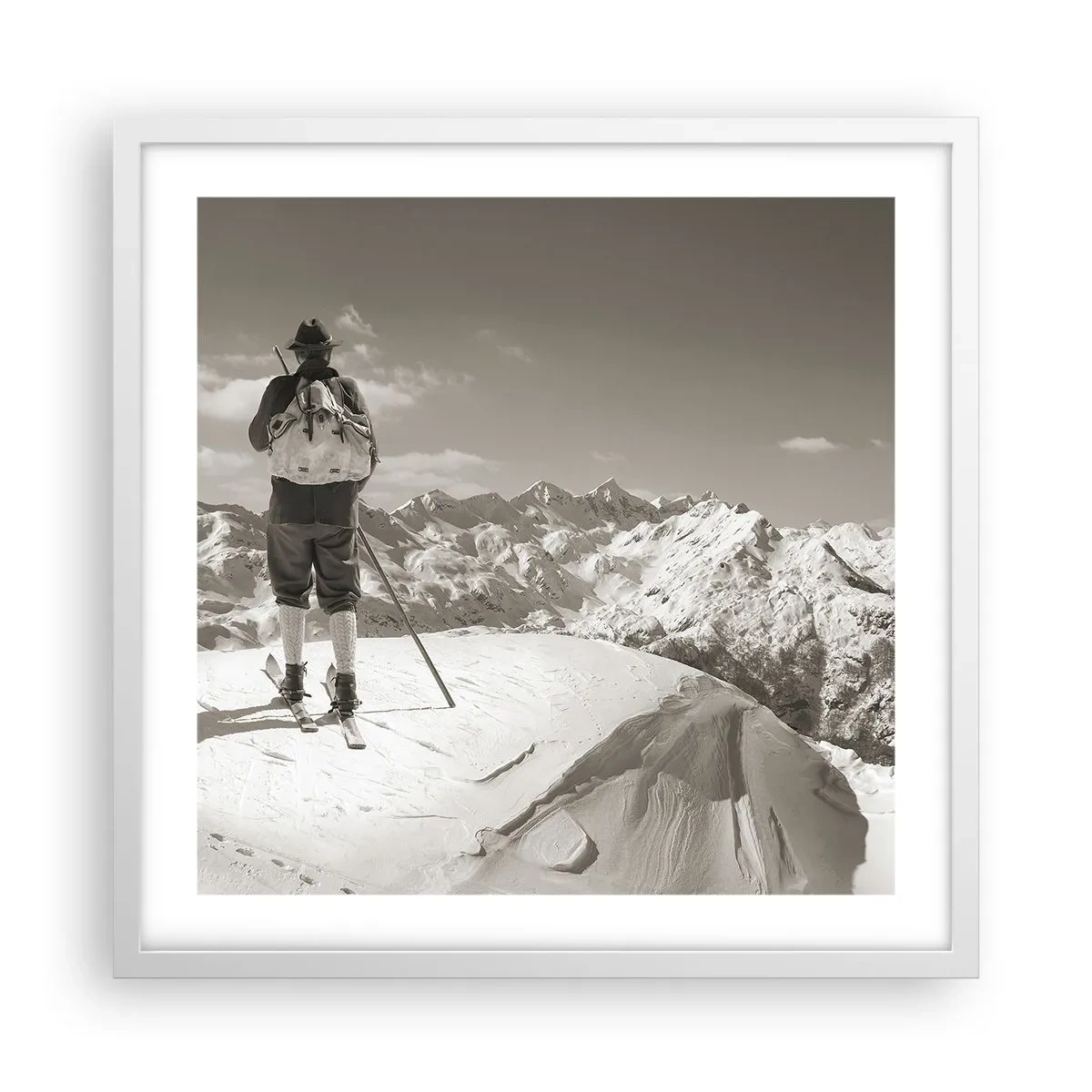 Poster în ramă albă - Și munții sunt la fel - 50x50 cm