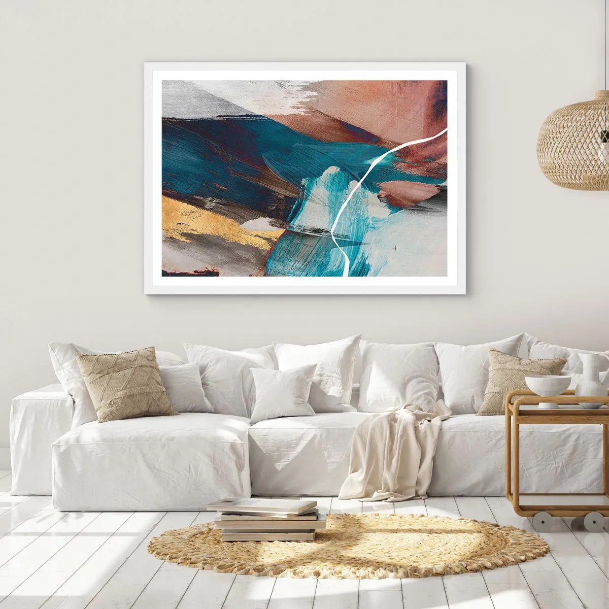 Poster în ramă albă - Cu fler și energie - 40x30 cm