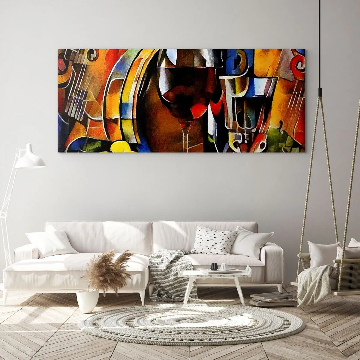 Tablou pe sticlă - Și lumea devine mai colorată - 100x40 cm