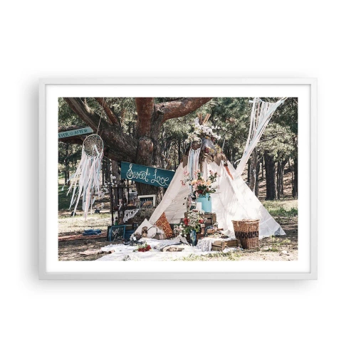 Poster în ramă albă - Make love… - 70x50 cm