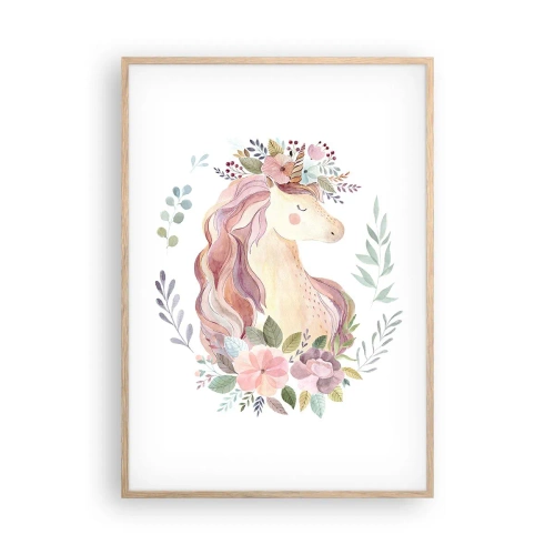 Poster în ramă de stejar deschis - O invitație în lumea basmelor - 70x100 cm