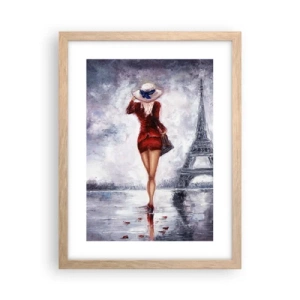 Poster în ramă de stejar deschis - Simboluri pariziene - 30x40 cm