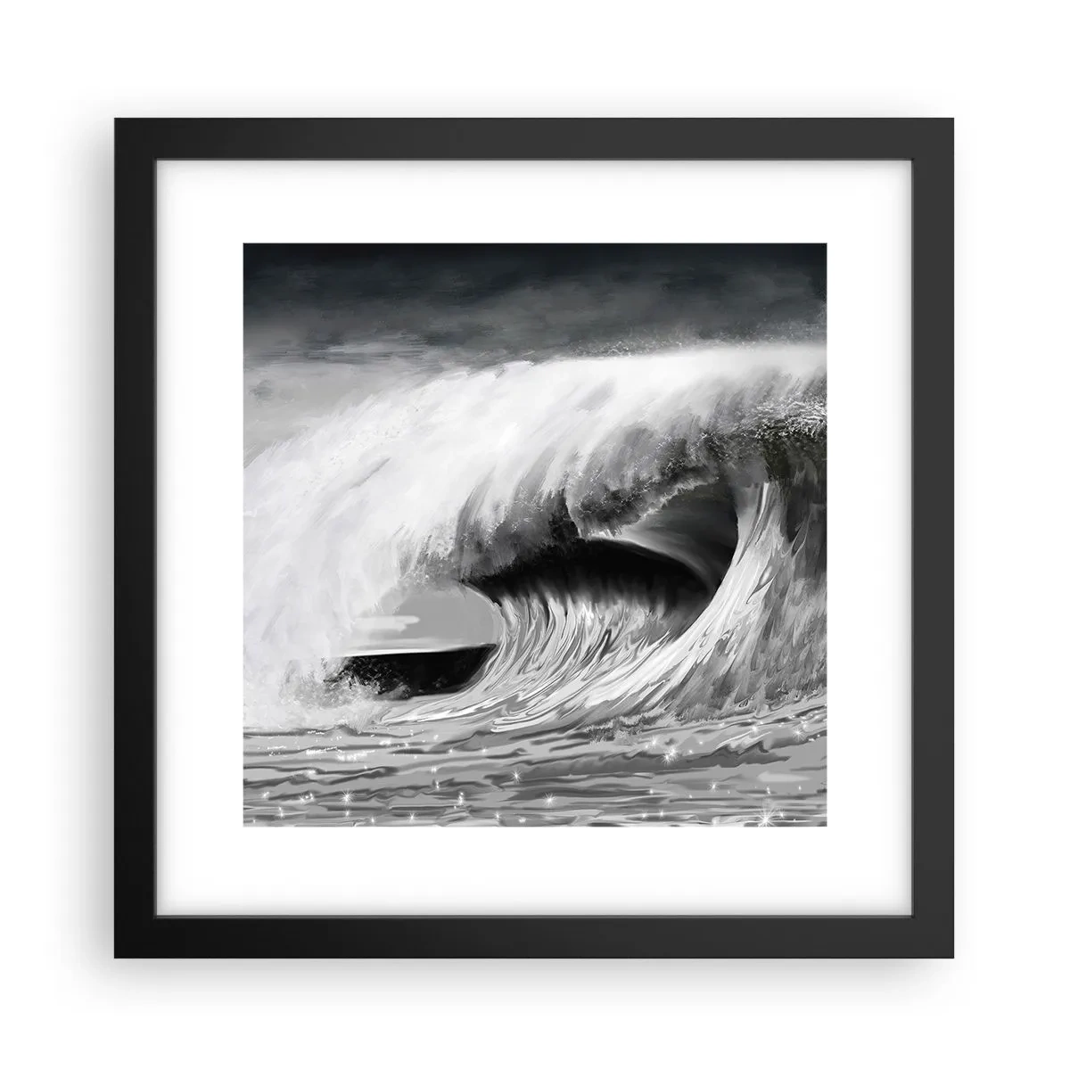 Poster în ramă neagră - Mânia oceanului - 30x30 cm