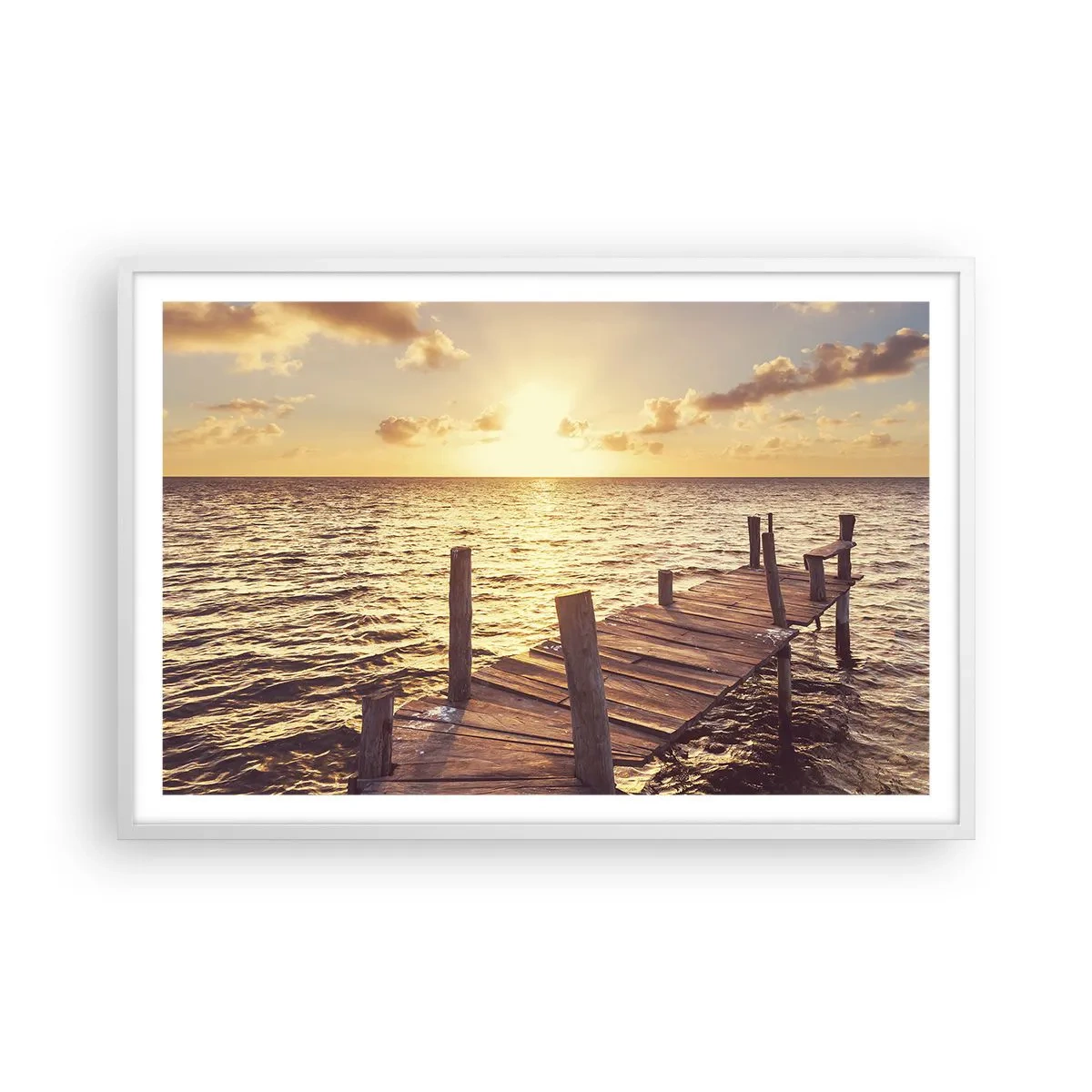 Poster în ramă albă - Tărâmul de aur al blândeții - 91x61 cm