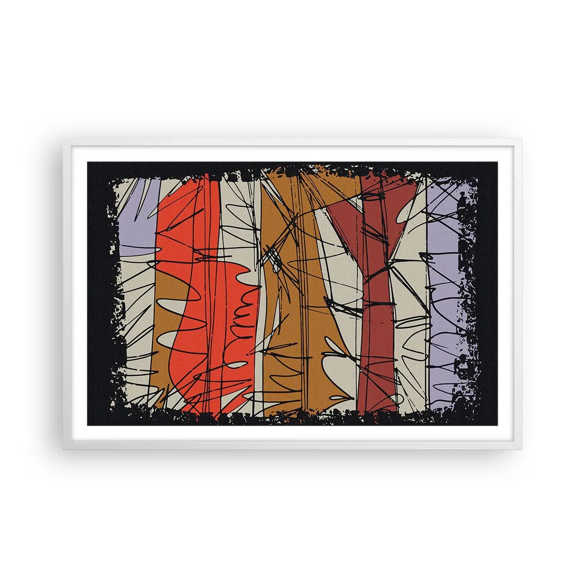 Poster în ramă albă - Compoziție spontană - 91x61 cm