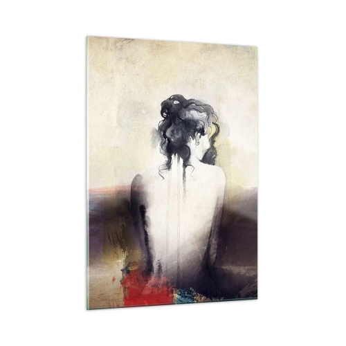 Tablou pe sticlă - Linii moi, forme ovale - 50x70 cm