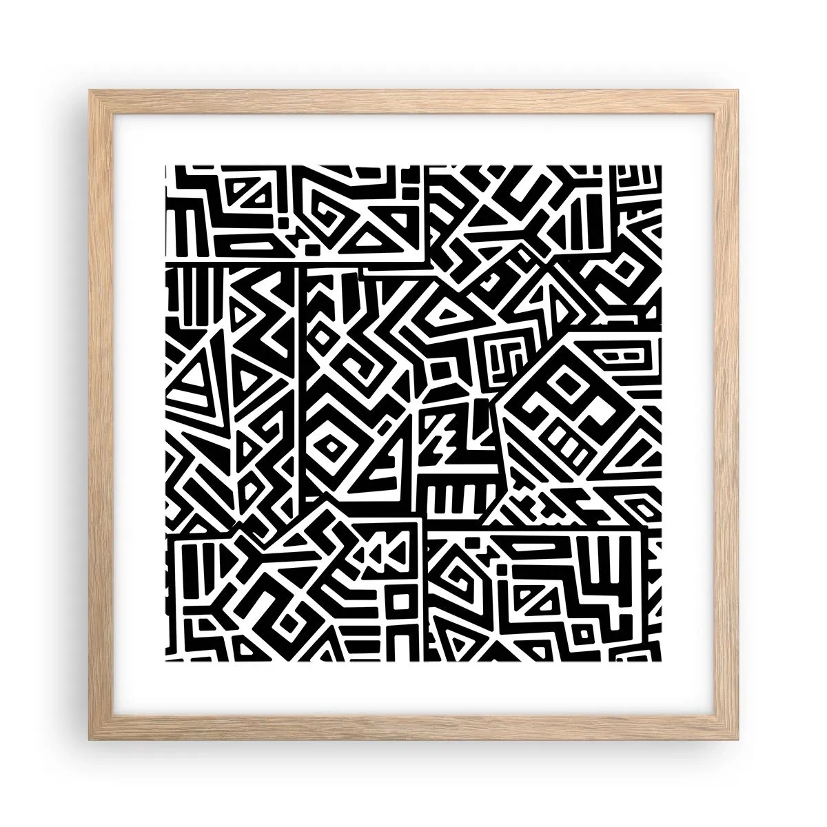 Poster în ramă de stejar deschis - Compoziție precolumbiană - 40x40 cm