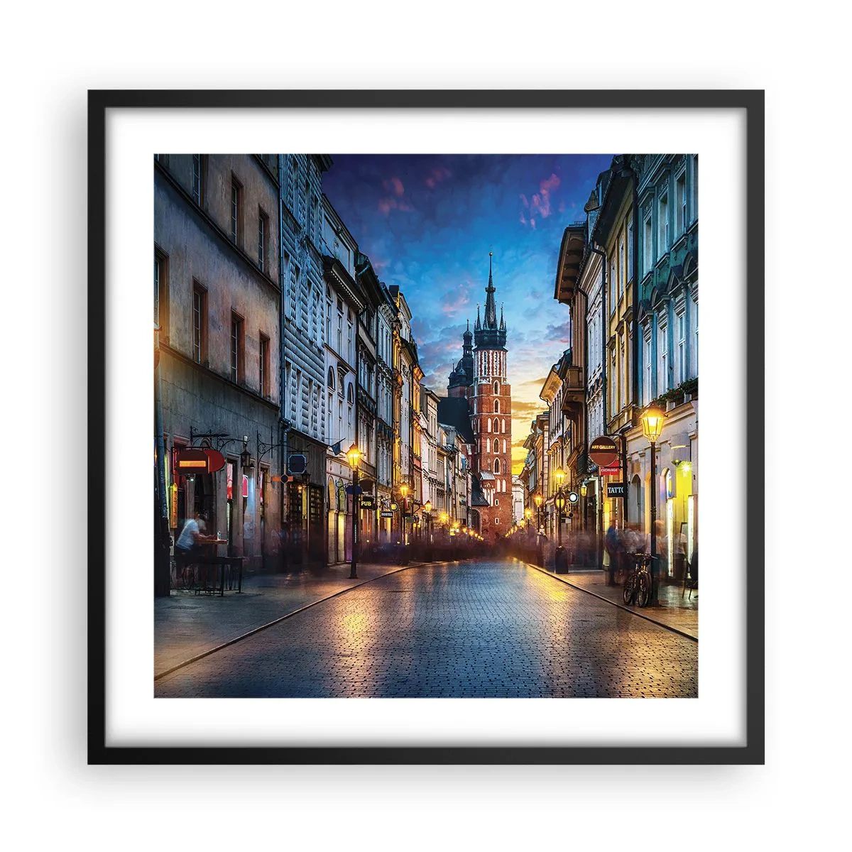 Poster în ramă neagră - Farmecul Cracoviei - 50x50 cm