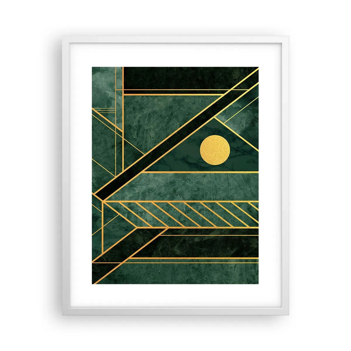 Poster în ramă albă - Dinamica aurului și a azurului - 40x50 cm