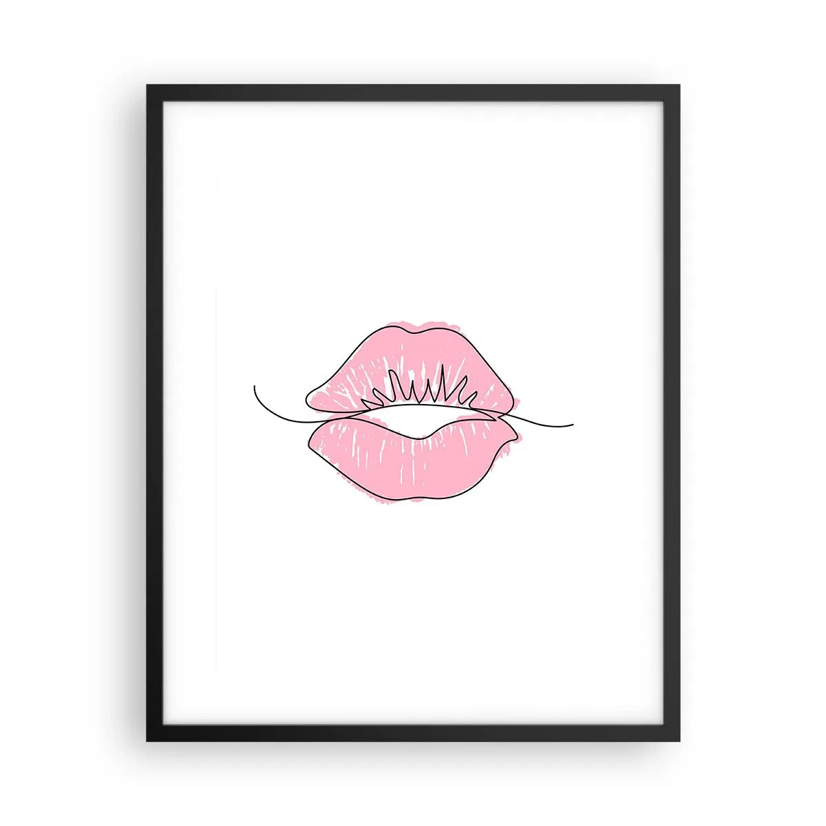 Poster în ramă neagră - Vrei un sărut? - 40x50 cm