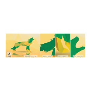 Mostră tapet autocolant Deluxe Sticker - Lupul singuratic - Animale, Lup, Figura geometrică - 100x30 cm