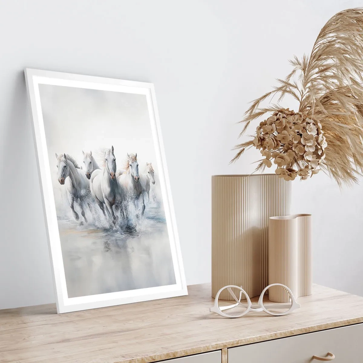 Poster în ramă albă - Magie albă - 50x70 cm