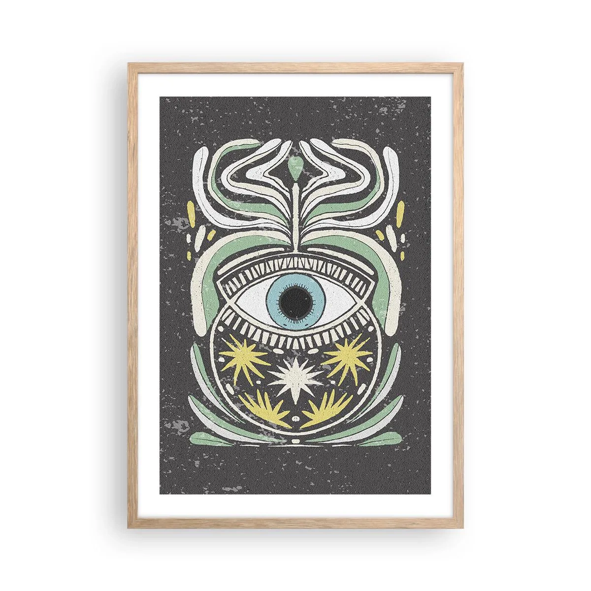 Poster în ramă de stejar deschis - Ritualuri tribale - 50x70 cm