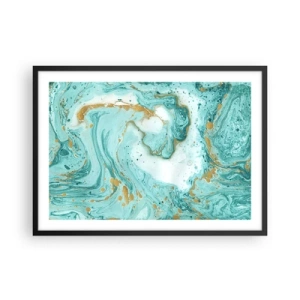 Poster în ramă neagră - Sub marele val al perioadei Edo - 70x50 cm