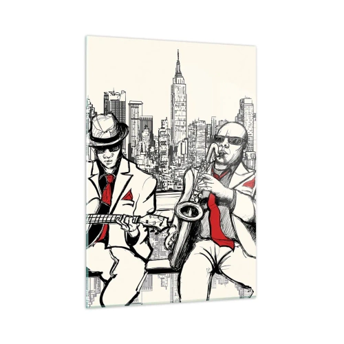 Tablou pe sticlă - Improvizație la New York - 50x70 cm