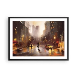 Poster în ramă neagră - În luminile New York-ului - 70x50 cm