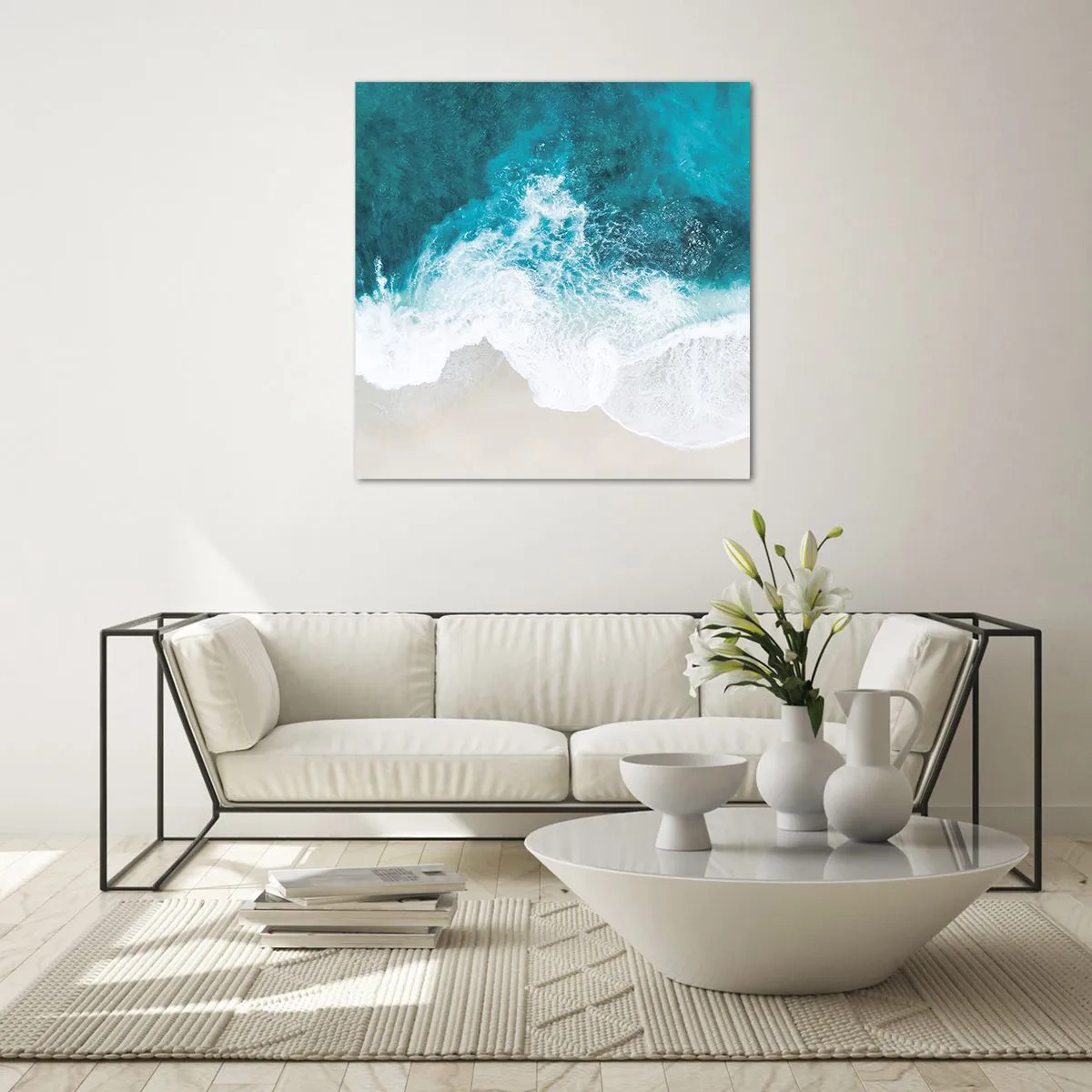 Tablou pe sticlă - Mângâiere naturală - 60x60 cm