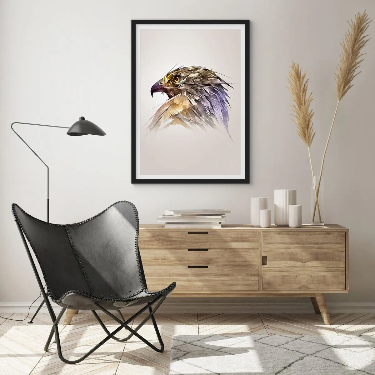 Poster în ramă neagră - Portretul unui războinic - 30x40 cm