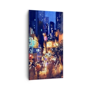 Tablou pe pânză - Iar orașul nu doarme - 55x100 cm