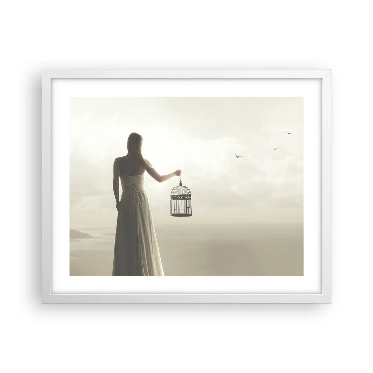 Poster în ramă albă - Fii liberă - 50x40 cm