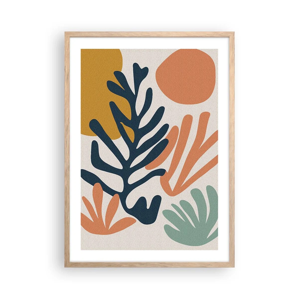 Poster în ramă de stejar deschis - Mări de corali - 50x70 cm
