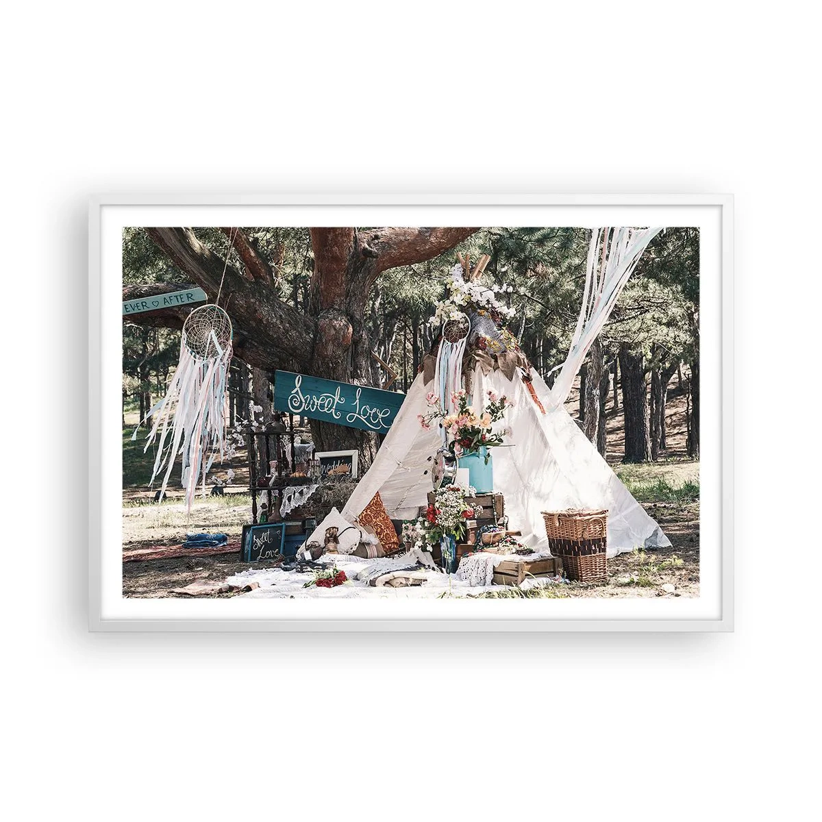 Poster în ramă albă - Make love… - 91x61 cm