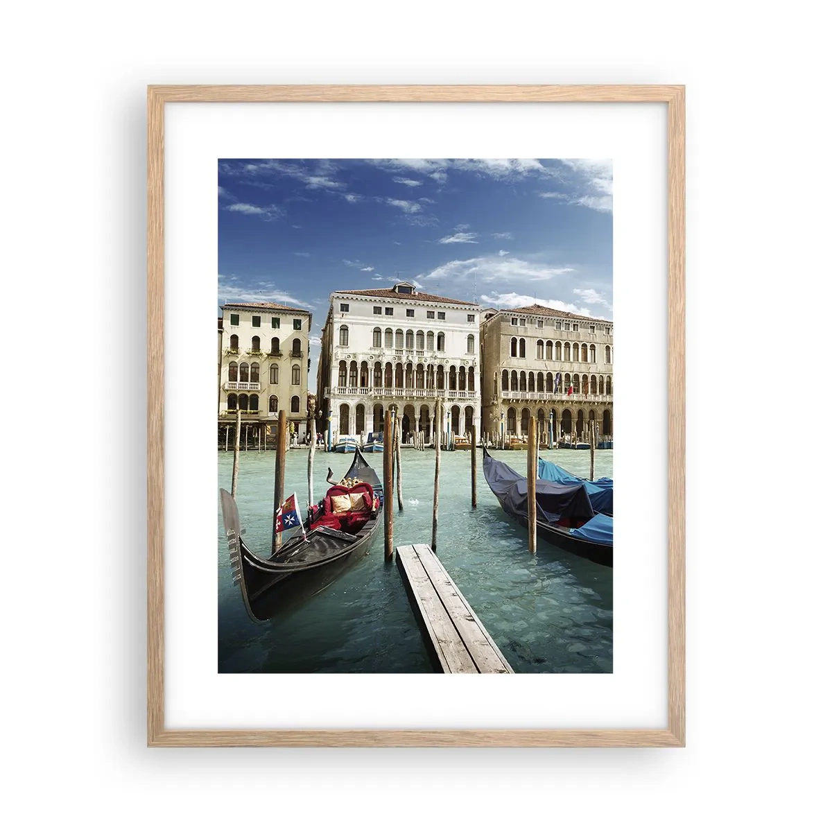 Poster în ramă de stejar deschis - Palate în albastru - 40x50 cm